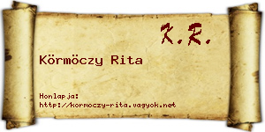 Körmöczy Rita névjegykártya
